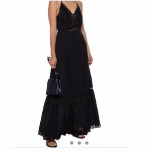 Love Sam Black Cotton Halter Maxi Dress